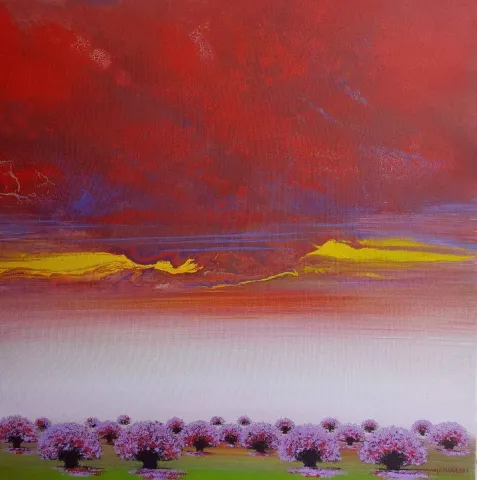 Bu eser NUMAN ARSLAN tarafından 90x90 cm ölçülerinde Tuval üzeri akrilik boya tekniği ile yapılmıştır.