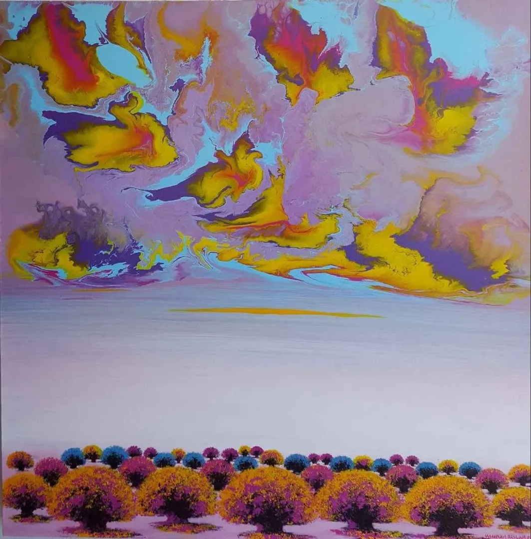 "İsimsiz" eseri NUMAN ARSLAN tarafından 90x90 cm ölçülerinde Tuval üzeri akrilik boya tekniği ile yapılmıştır.