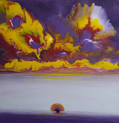 Bu eser NUMAN ARSLAN tarafından 75x75 cm ölçülerinde Tuval üzeri akrilik boya tekniği ile yapılmıştır.