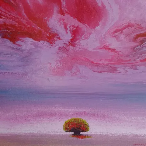 Bu eser NUMAN ARSLAN tarafından 60x60 cm ölçülerinde Tuval üzeri akrilik boya tekniği ile yapılmıştır.