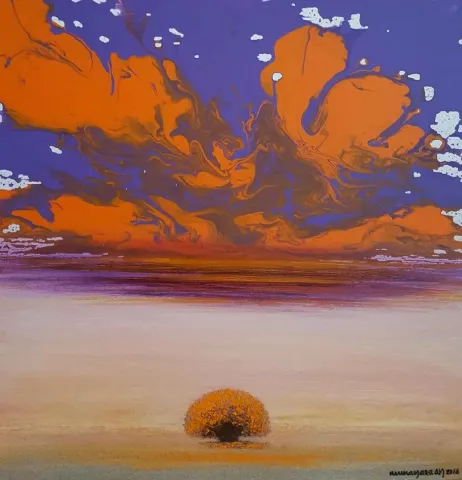Bu eser NUMAN ARSLAN tarafından 60x60 cm ölçülerinde Tuval üzeri akrilik boya tekniği ile yapılmıştır.