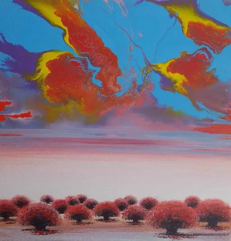 Bu eser NUMAN ARSLAN tarafından 50x50 cm ölçülerinde Tuval üzeri akrilik boya tekniği ile yapılmıştır.