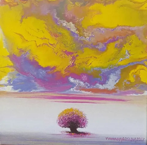 Bu eser NUMAN ARSLAN tarafından 30x30 cm ölçülerinde Tuval üzeri akrilik boya tekniği ile yapılmıştır.