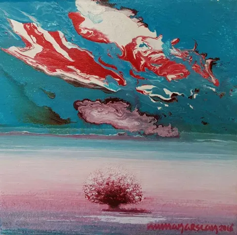 Bu eser NUMAN ARSLAN tarafından 20x20 cm ölçülerinde Tuval üzeri akrilik boya tekniği ile yapılmıştır.