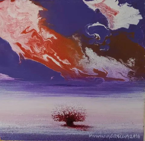 Bu eser NUMAN ARSLAN tarafından 20x20 cm ölçülerinde Tuval üzeri akrilik boya tekniği ile yapılmıştır.