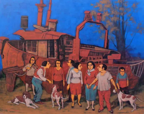 Bu eser ORHAN UMUT tarafından 2017 yılında 120x140 cm ölçülerinde Tuval üzeri akrilik boya tekniği ile yapılmıştır.