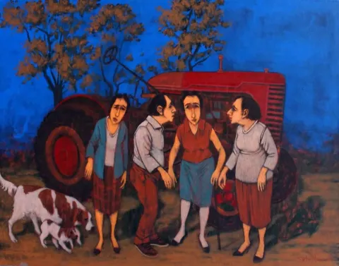 Bu eser ORHAN UMUT tarafından 2017 yılında 90x120 cm ölçülerinde Tuval üzeri akrilik boya tekniği ile yapılmıştır.
