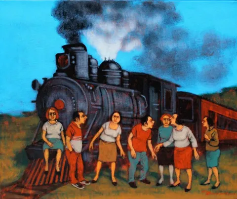 Bu eser ORHAN UMUT tarafından 2017 yılında 50x60 cm ölçülerinde Tuval üzeri akrilik boya tekniği ile yapılmıştır.