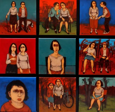 Bu eser ORHAN UMUT tarafından 2017 yılında 85x85 cm ölçülerinde Tuval üzeri akrilik boya tekniği ile yapılmıştır.