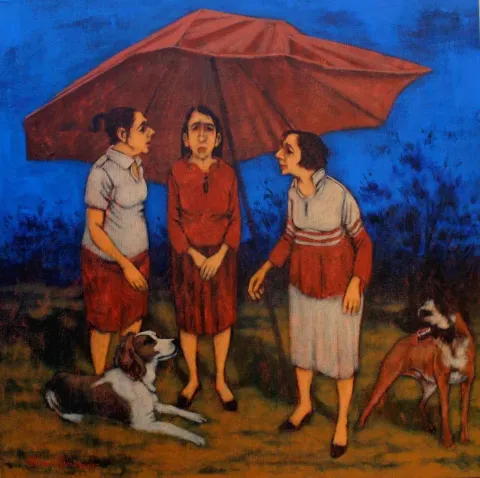 Bu eser ORHAN UMUT tarafından 2017 yılında 70x70 cm ölçülerinde Tuval üzeri akrilik boya tekniği ile yapılmıştır.