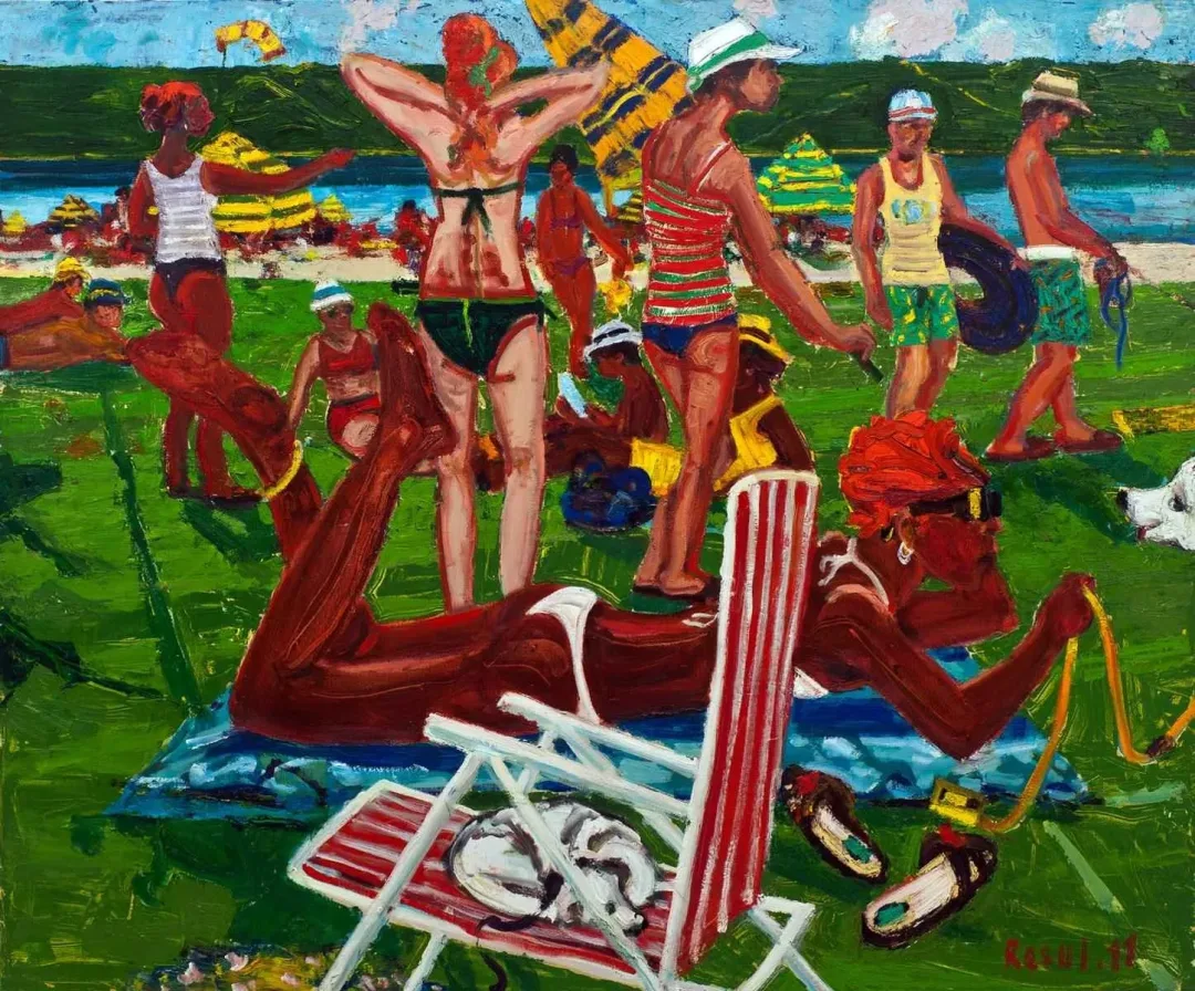 yakınlaştır "Plaj" eseri RESUL AYTEMÜR tarafından 2011 yılında 116x140 cm ölçülerinde Tuval üzeri yağlı boya tekniği ile yapılmıştır.