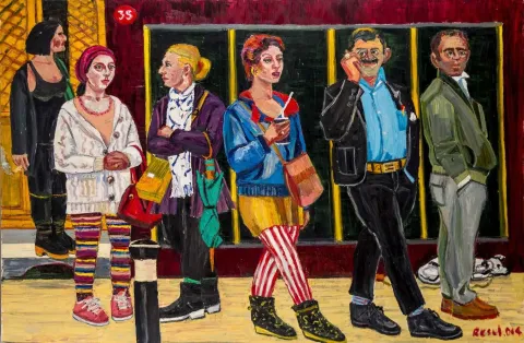 "Kapı Önü-2" eseri RESUL AYTEMÜR tarafından 2014 yılında 140x210 cm ölçülerinde Tuval üzeri yağlı boya tekniği ile yapılmıştır.