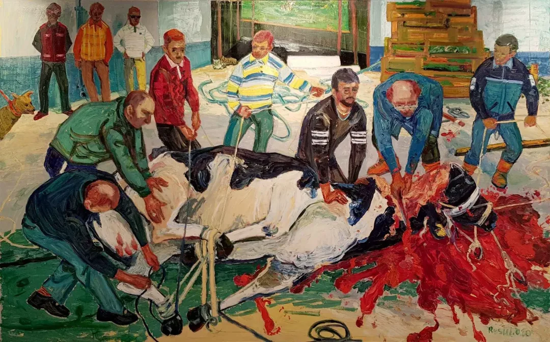 "Kurbanm" eseri RESUL AYTEMÜR tarafından 2010 yılında 200x320 cm ölçülerinde Tuval üzeri yağlı boya tekniği ile yapılmıştır.