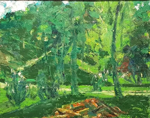 RESUL AYTEMÜR — “Ihlamurdan Peyzaj”, 2016 "Ihlamurdan Peyzaj" eseri RESUL AYTEMÜR tarafından 2016 yılında 50x67 cm ölçülerinde Tuval üzeri yağlı boya tekniği ile yapılmıştır.