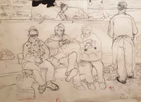 RESUL AYTEMÜR Bu eser RESUL AYTEMÜR tarafından 48x34 cm ölçülerinde Desen tekniği ile yapılmıştır.