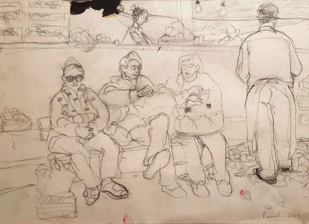 yakınlaştır "İsimsiz" eseri RESUL AYTEMÜR tarafından 48x34 cm ölçülerinde Desen tekniği ile yapılmıştır.