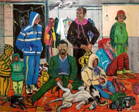 RESUL AYTEMÜR — “Göçmenler-Bodrum”, 2016 "Göçmenler-Bodrum" eseri RESUL AYTEMÜR tarafından 2016 yılında 116x140 cm ölçülerinde Tuval üzeri yağlı boya tekniği ile yapılmıştır.
