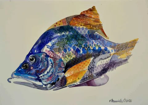 Bu eser SEMİH KAPLAN tarafından 2018 yılında 29x41 cm ölçülerinde Kağıt üzeri sulu boya tekniği ile yapılmıştır.