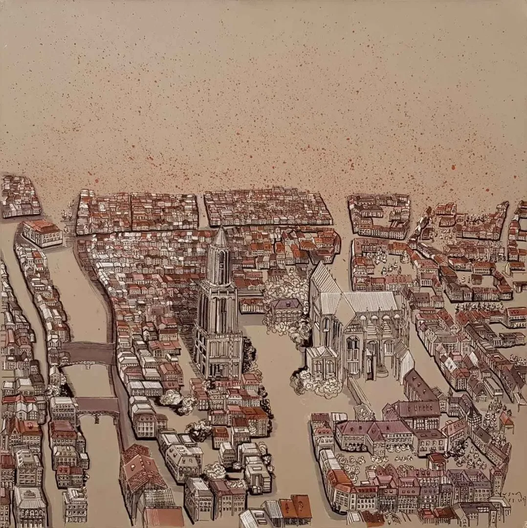 SÜMEYYE YUŞAN — 2017 Bu eser SÜMEYYE YUŞAN tarafından 2017 yılında 70x70 cm ölçülerinde Tuval üzeri karışık teknik tekniği ile yapılmıştır.