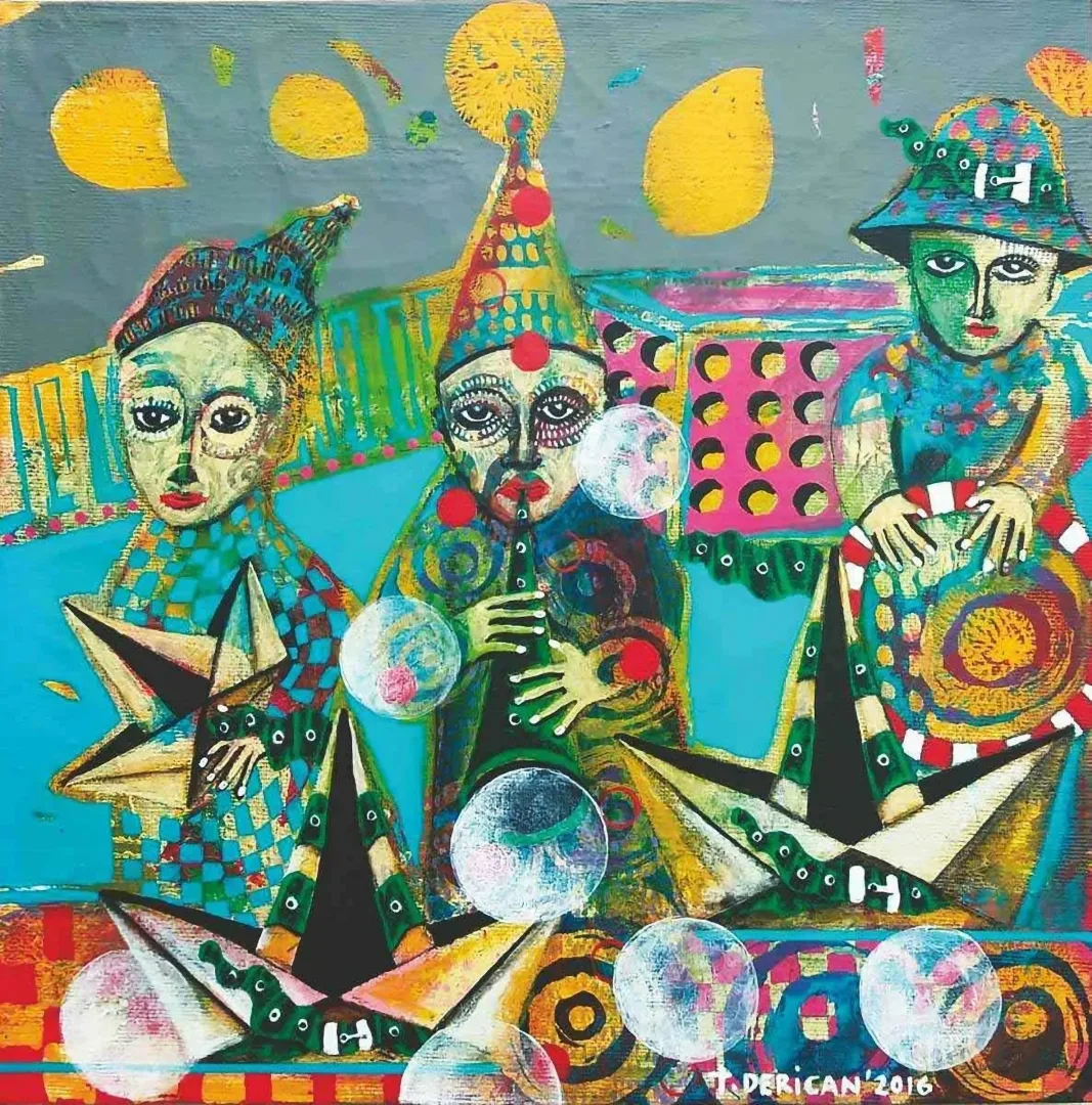 Bu eser TAMER DERİCAN tarafından 2016 yılında 30x30 cm ölçülerinde Tuval üzeri akrilik boya tekniği ile yapılmıştır.