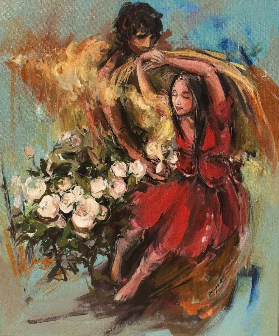 yakınlaştır "Herşey Yaratılmadan Önce - Aşk ve Sevginin Dumanı" eseri PERUZE HAMURCU tarafından 2018 yılında 60x50 cm ölçülerinde Tuval üzeri akrilik boya tekniği ile yapılmıştır.
