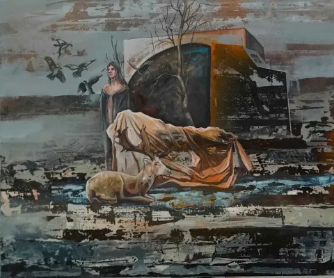 Bu eser MAHMUT ÖZDEMİR tarafından 2018 yılında 50x60 cm ölçülerinde Tuval üzeri akrilik boya tekniği ile yapılmıştır.