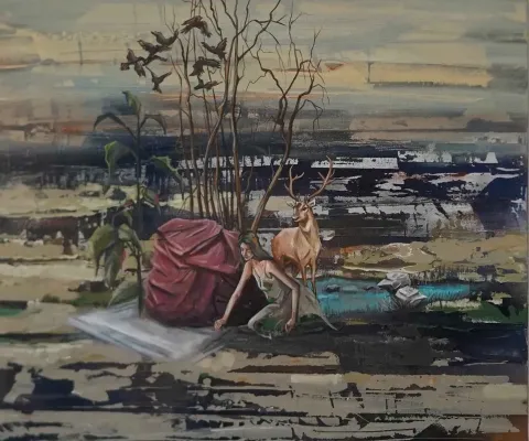 Bu eser MAHMUT ÖZDEMİR tarafından 2018 yılında 50x60 cm ölçülerinde Tuval üzeri akrilik boya tekniği ile yapılmıştır.