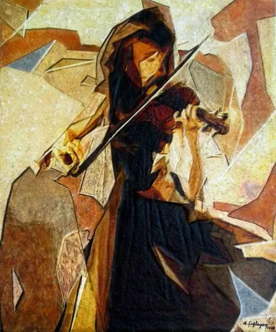 Bu eser HASAN ÇAĞLAYAN tarafından 2018 yılında 60x50 cm ölçülerinde Tuval üzeri karışık teknik tekniği ile yapılmıştır.