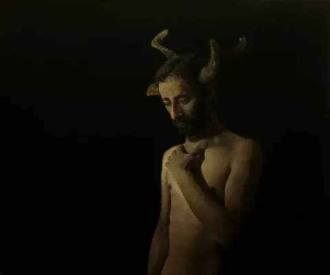EMRAH EMİR — “Tanrılar Divanı”, 2018 "Tanrılar Divanı" eseri EMRAH EMİR tarafından 2018 yılında 50x60 cm ölçülerinde Tuval üzeri akrilik boya tekniği ile yapılmıştır.