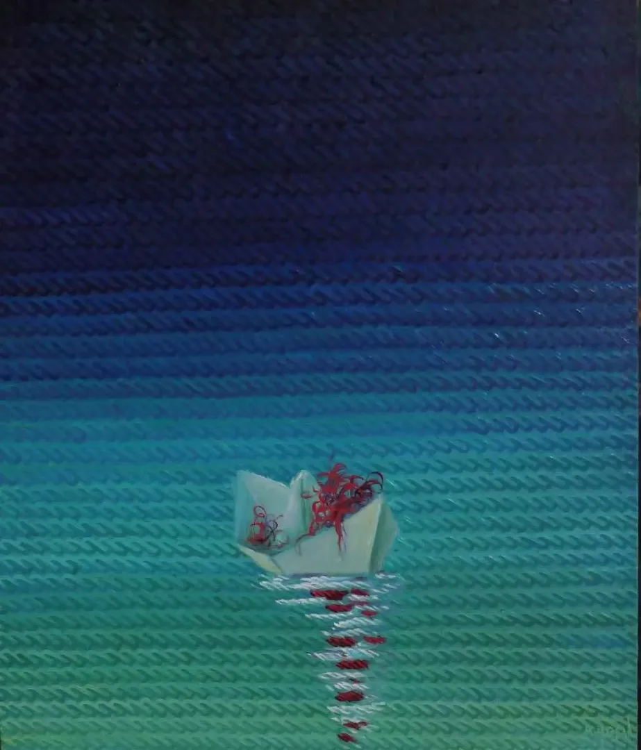 "Nostalji" eseri AHMET YEŞİL tarafından 2018 yılında 60x50 cm ölçülerinde Tuval üzeri yağlı boya tekniği ile yapılmıştır.