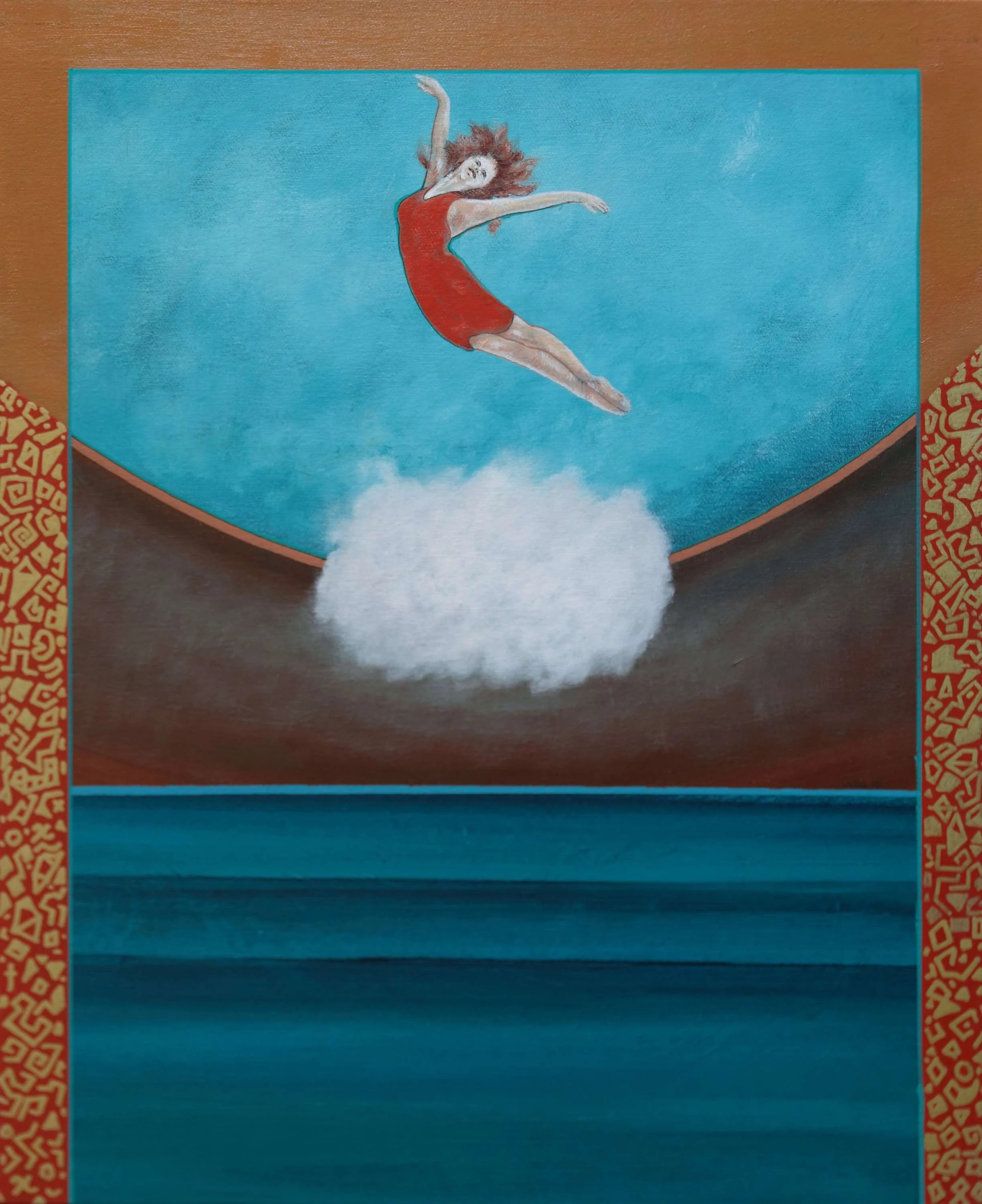 "Bulut ve Dansçı" eseri NECMETTİN ÖZLÜ tarafından 2018 yılında 60.5x49.5 cm ölçülerinde Tuval üzeri akrilik boya tekniği ile yapılmıştır.