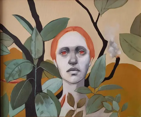 SEMA ÖCAL — 2018 Bu eser SEMA ÖCAL tarafından 2018 yılında 50x60 cm ölçülerinde Tuval üzeri akrilik boya tekniği ile yapılmıştır.
