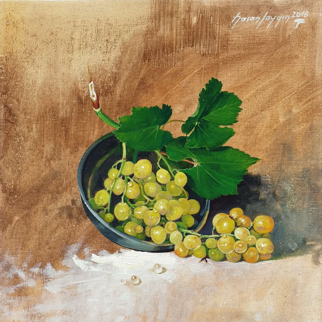 HASAN SAYGIN — 2018 Bu eser HASAN SAYGIN tarafından 2018 yılında 25x25 cm ölçülerinde Tuval üzeri yağlı boya tekniği ile yapılmıştır.