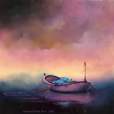 Bu eser MEHMET EMİN ÖZER tarafından 2018 yılında 25x25 cm ölçülerinde Tuval üzeri yağlı boya tekniği ile yapılmıştır.