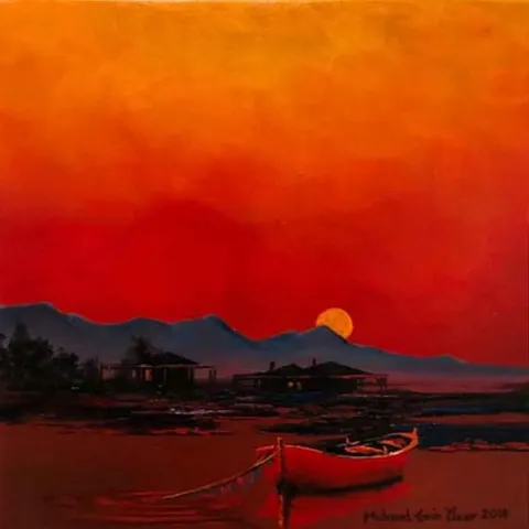 Bu eser MEHMET EMİN ÖZER tarafından 2018 yılında 25x25 cm ölçülerinde Tuval üzeri yağlı boya tekniği ile yapılmıştır.