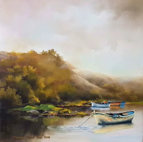 Bu eser MEHMET EMİN ÖZER tarafından 2018 yılında 25x25 cm ölçülerinde Tuval üzeri yağlı boya tekniği ile yapılmıştır.