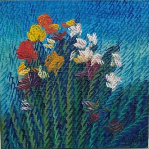 Bu eser AHMET YEŞİL tarafından 2018 yılında 25x25 cm ölçülerinde Tuval üzeri yağlı boya tekniği ile yapılmıştır.
