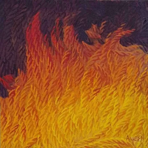 Bu eser AHMET YEŞİL tarafından 2018 yılında 25x25 cm ölçülerinde Tuval üzeri yağlı boya tekniği ile yapılmıştır.