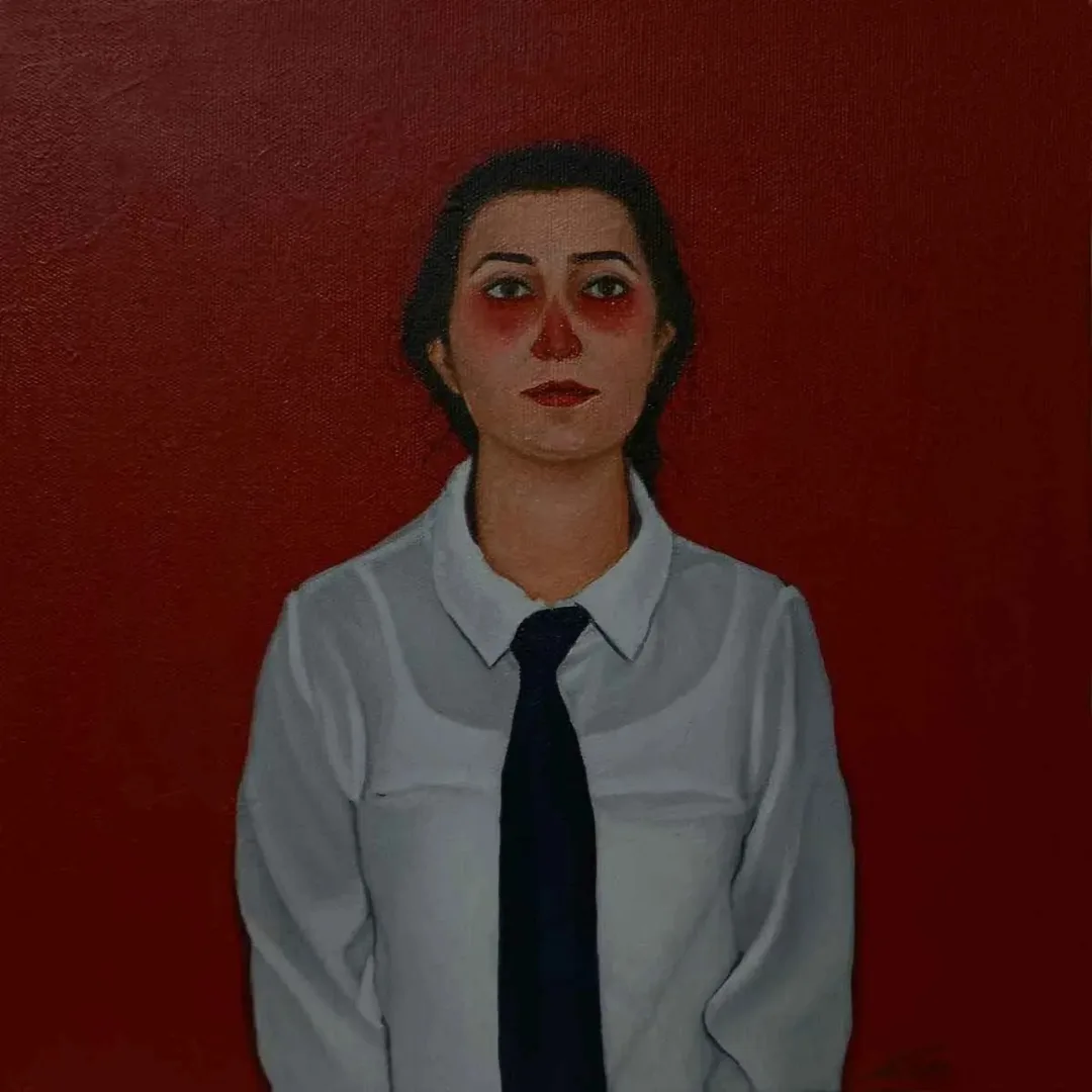 "İsimsiz" eseri MEDİNE ÖZEN tarafından 2018 yılında 25x25 cm ölçülerinde Tuval üzeri yağlı boya tekniği ile yapılmıştır.