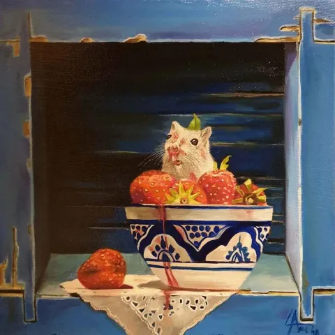 UĞUR AVCI — 2018 Bu eser UĞUR AVCI tarafından 2018 yılında 25x25 cm ölçülerinde Tuval üzeri yağlı boya tekniği ile yapılmıştır.