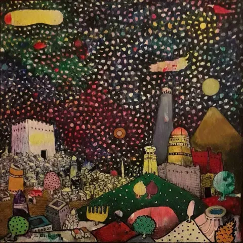 EFE KASAPLAR — “Lovers”, 2018 "Lovers" eseri EFE KASAPLAR tarafından 2018 yılında 25x25 cm ölçülerinde Tuval üzeri akrilik boya tekniği ile yapılmıştır.