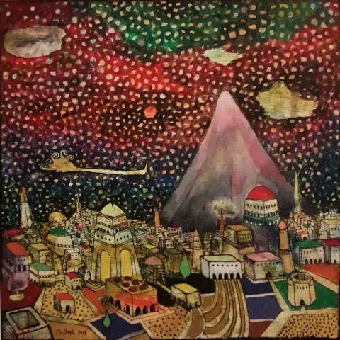 EFE KASAPLAR — “Udi”, 2018 "Udi" eseri EFE KASAPLAR tarafından 2018 yılında 25x25 cm ölçülerinde Tuval üzeri akrilik boya tekniği ile yapılmıştır.