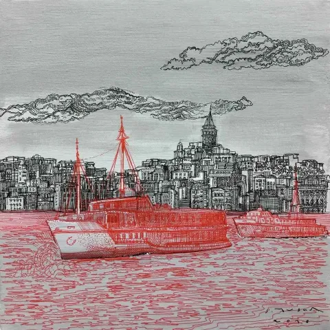 SÜMEYYE YUŞAN — “istanbul”, 2018 "istanbul" eseri SÜMEYYE YUŞAN tarafından 2018 yılında 25x25 cm ölçülerinde Tuval üzeri akrilik boya tekniği ile yapılmıştır.