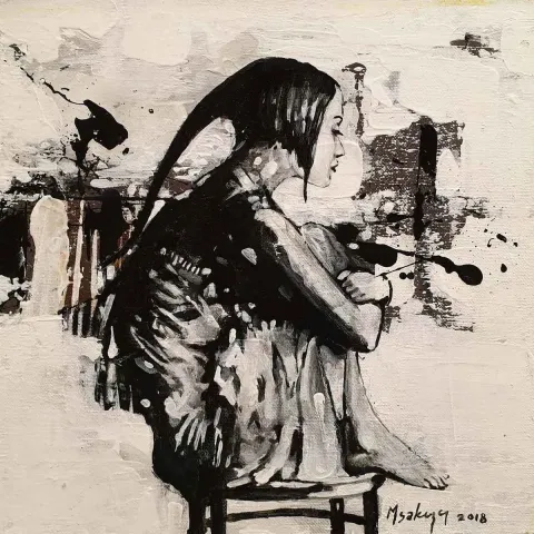 Bu eser MEHMET SAKIZCI tarafından 2018 yılında 25x25 cm ölçülerinde Tuval üzeri akrilik boya tekniği ile yapılmıştır.