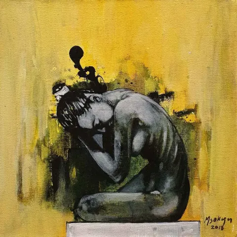 Bu eser MEHMET SAKIZCI tarafından 2018 yılında 25x25 cm ölçülerinde Tuval üzeri akrilik boya tekniği ile yapılmıştır.
