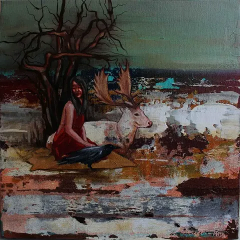 Bu eser MAHMUT ÖZDEMİR tarafından 2018 yılında 25x25 cm ölçülerinde Tuval üzeri akrilik boya tekniği ile yapılmıştır.