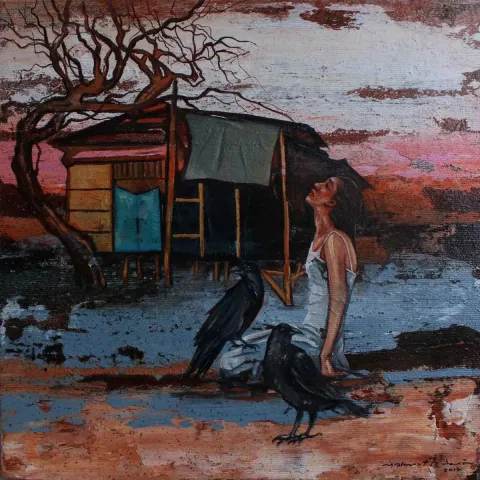 Bu eser MAHMUT ÖZDEMİR tarafından 2018 yılında 25x25 cm ölçülerinde Tuval üzeri akrilik boya tekniği ile yapılmıştır.