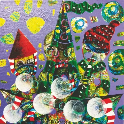 TAMER DERİCAN — 2018 Bu eser TAMER DERİCAN tarafından 2018 yılında 25x25 cm ölçülerinde Tuval üzeri akrilik boya tekniği ile yapılmıştır.