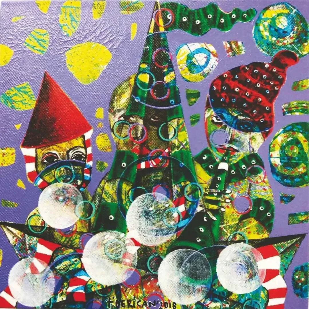 TAMER DERİCAN — 2018 Bu eser TAMER DERİCAN tarafından 2018 yılında 25x25 cm ölçülerinde Tuval üzeri akrilik boya tekniği ile yapılmıştır.