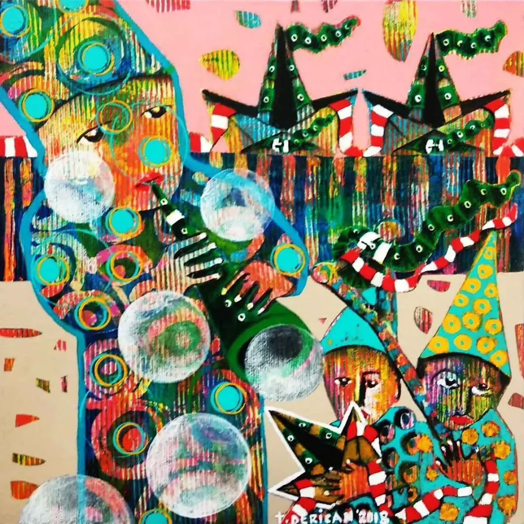 TAMER DERİCAN — 2018 Bu eser TAMER DERİCAN tarafından 2018 yılında 25x25 cm ölçülerinde Tuval üzeri akrilik boya tekniği ile yapılmıştır.
